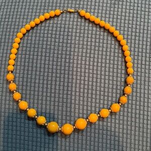 Vibrant Yellow Beaded Necklace